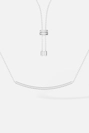 Adjustable Necklace with Paved Arched Pendant