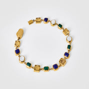 Blue Crystal Gemstone Bracelet (Gold)