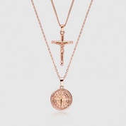 Compass x Crucifix Set (Rose Gold)