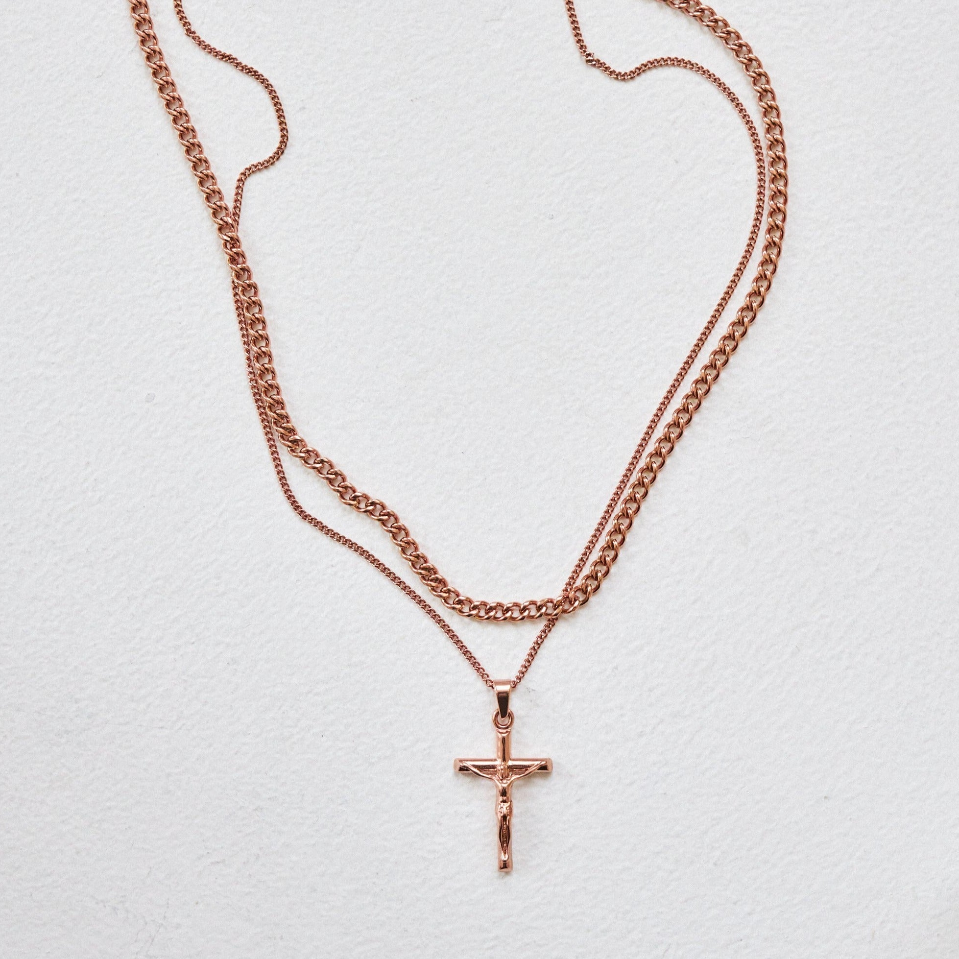 Crucifix and Cuban Set (Rose Gold)