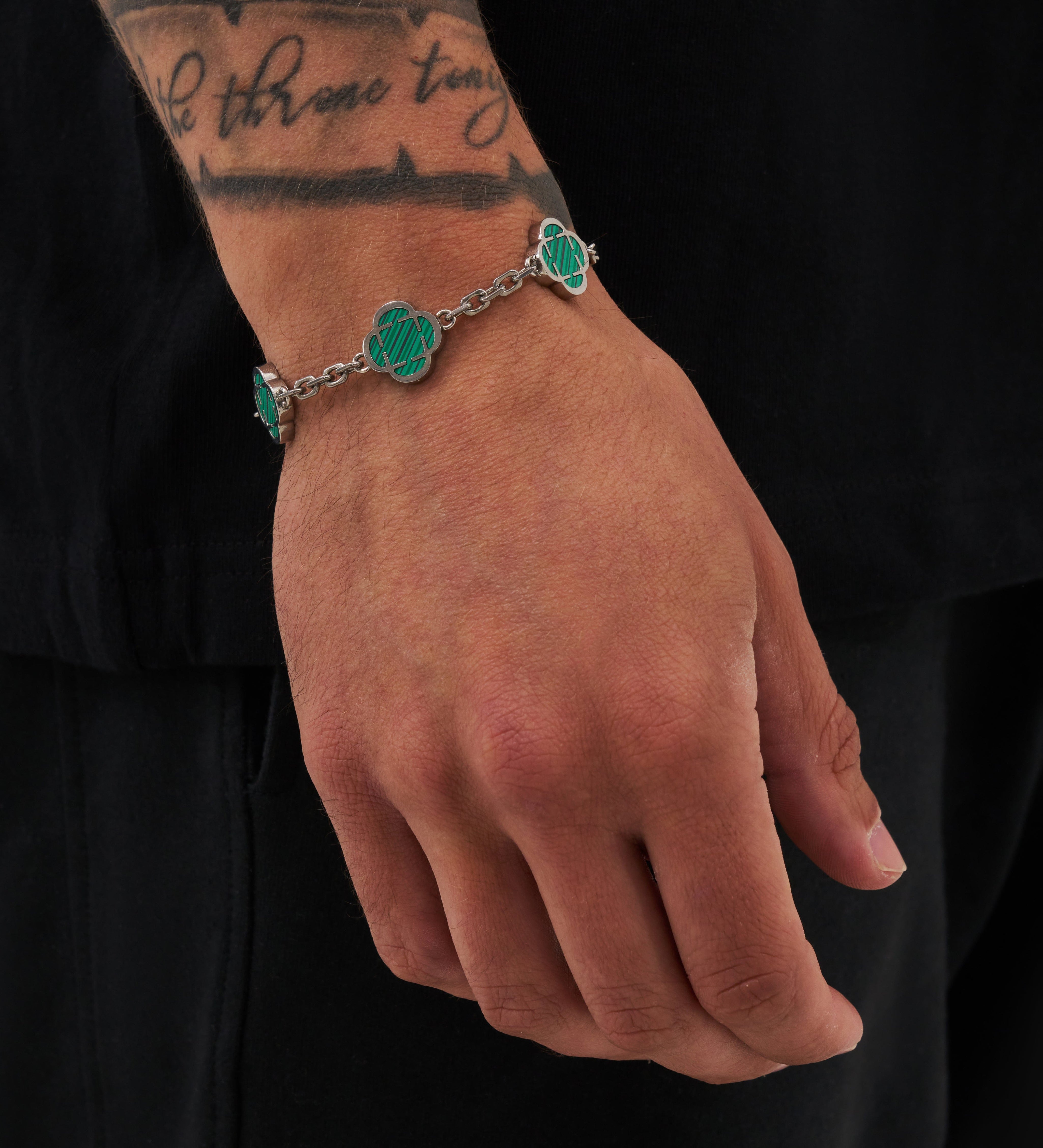 Malachite-Clover-Stone-Bracelet-Silver-2.jpg