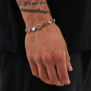 Red Crystal Gemstone Bracelet (Silver)
